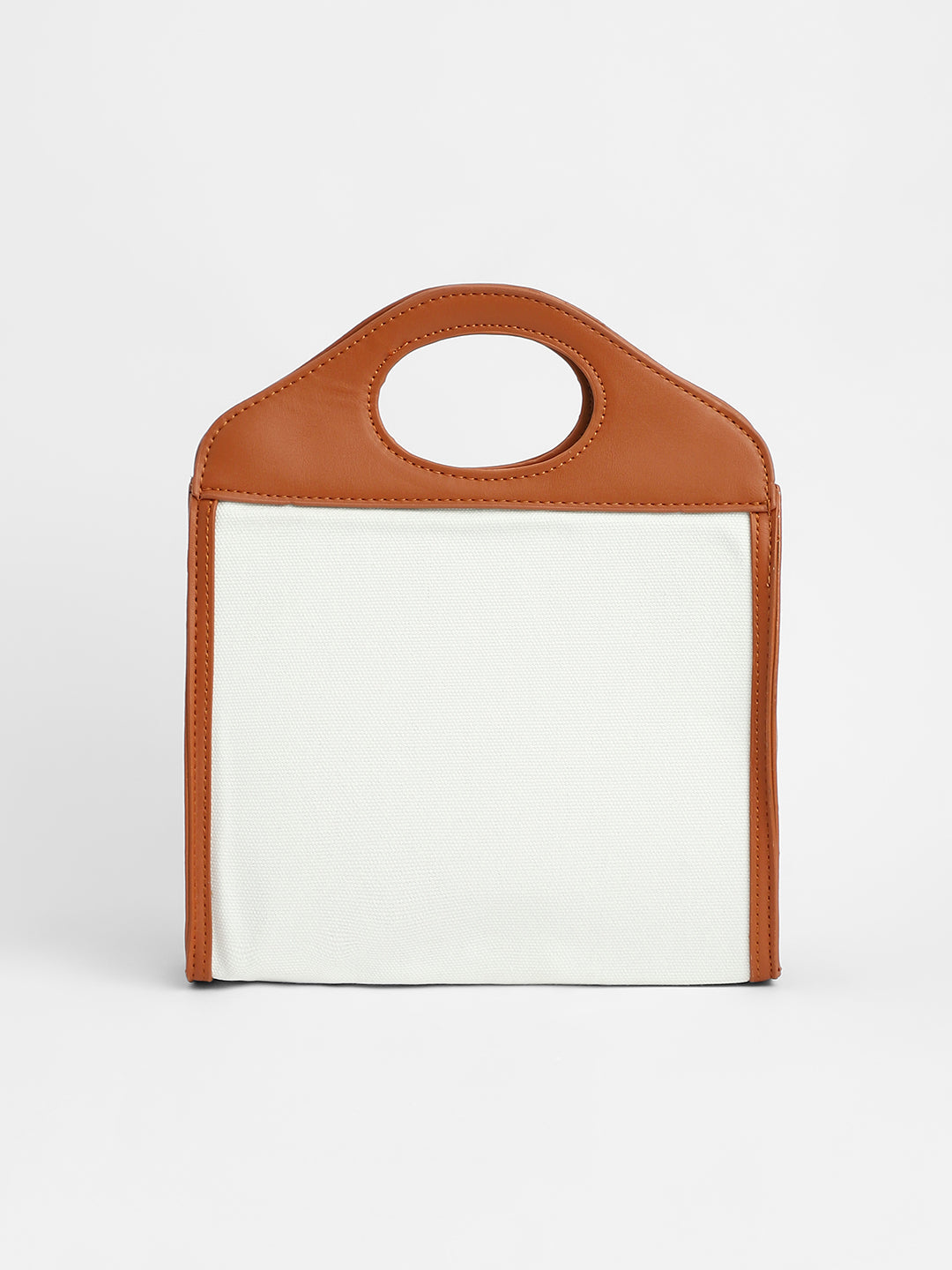 The Canvas Block Hand Bag - Powder White