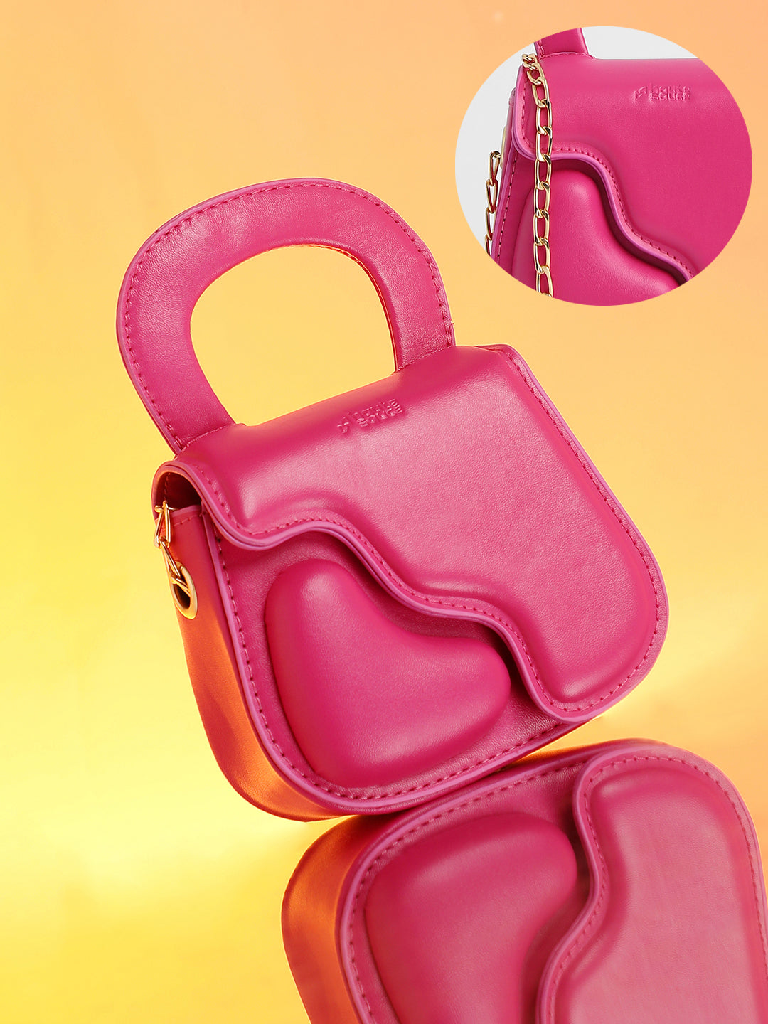 The Micro Pillow Heart Sling Bag - Barbie Pink