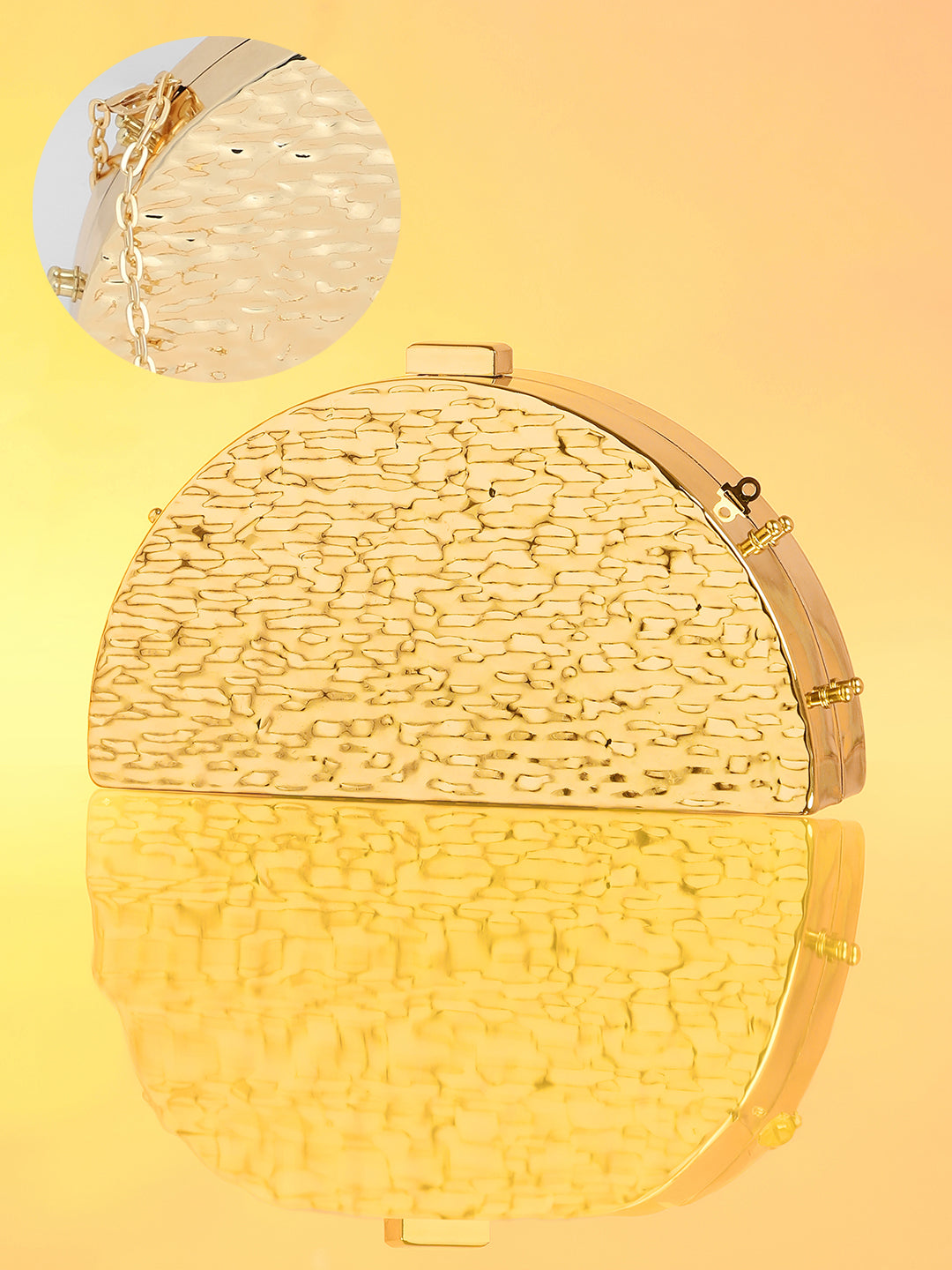 The Dented Curve Clutch Bag - California Gold