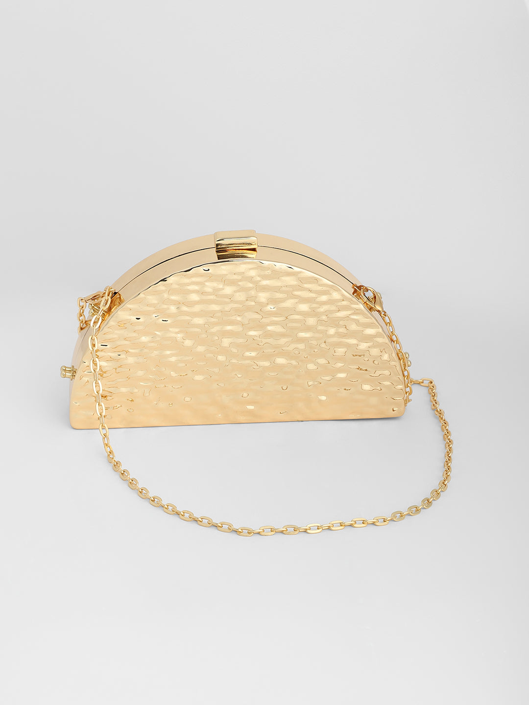 The Dented Curve Clutch Bag - California Gold