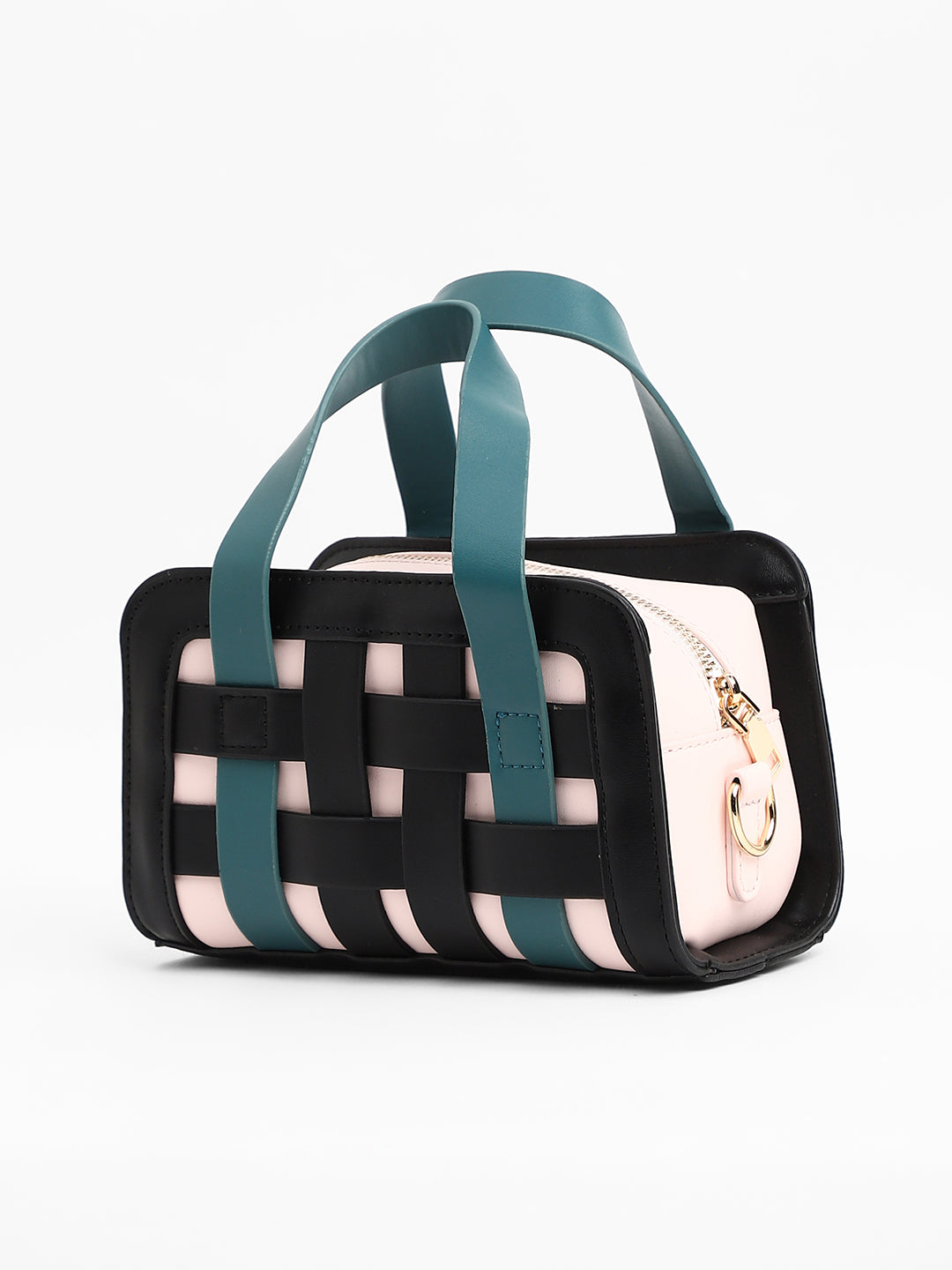 The Weave Camera Mini Sling Bag - Teal Green & Onyx Black