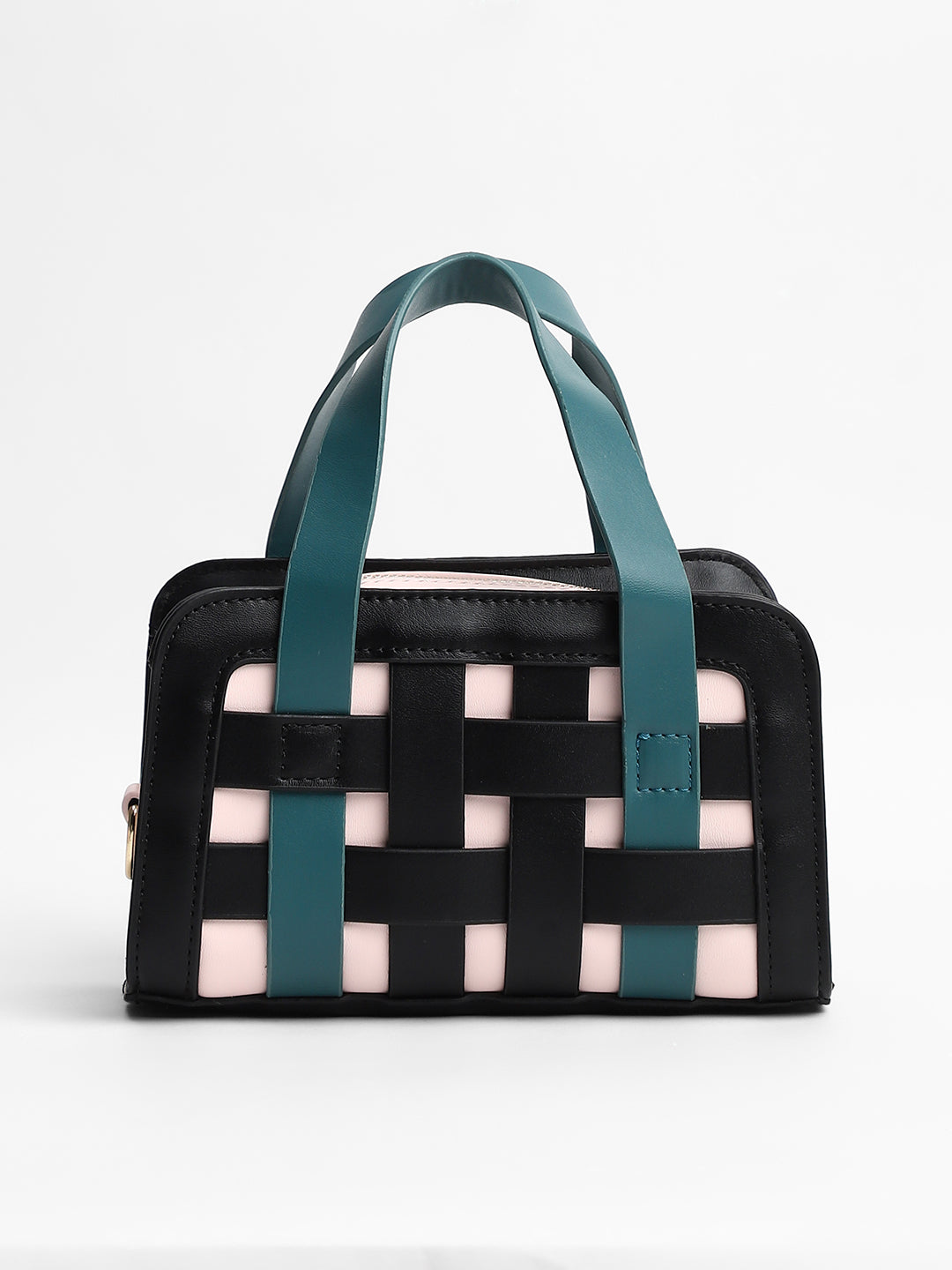 The Weave Camera Mini Sling Bag - Teal Green & Onyx Black