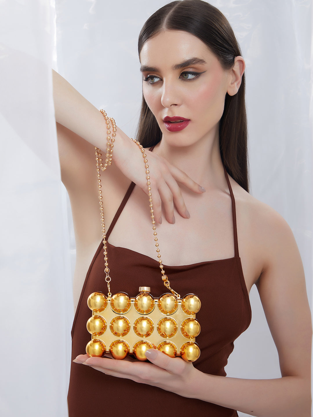 The Ball-Ball Clutch Bag - California Gold