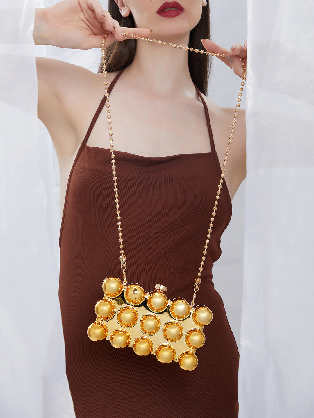 The Ball-Ball Clutch Bag - California Gold