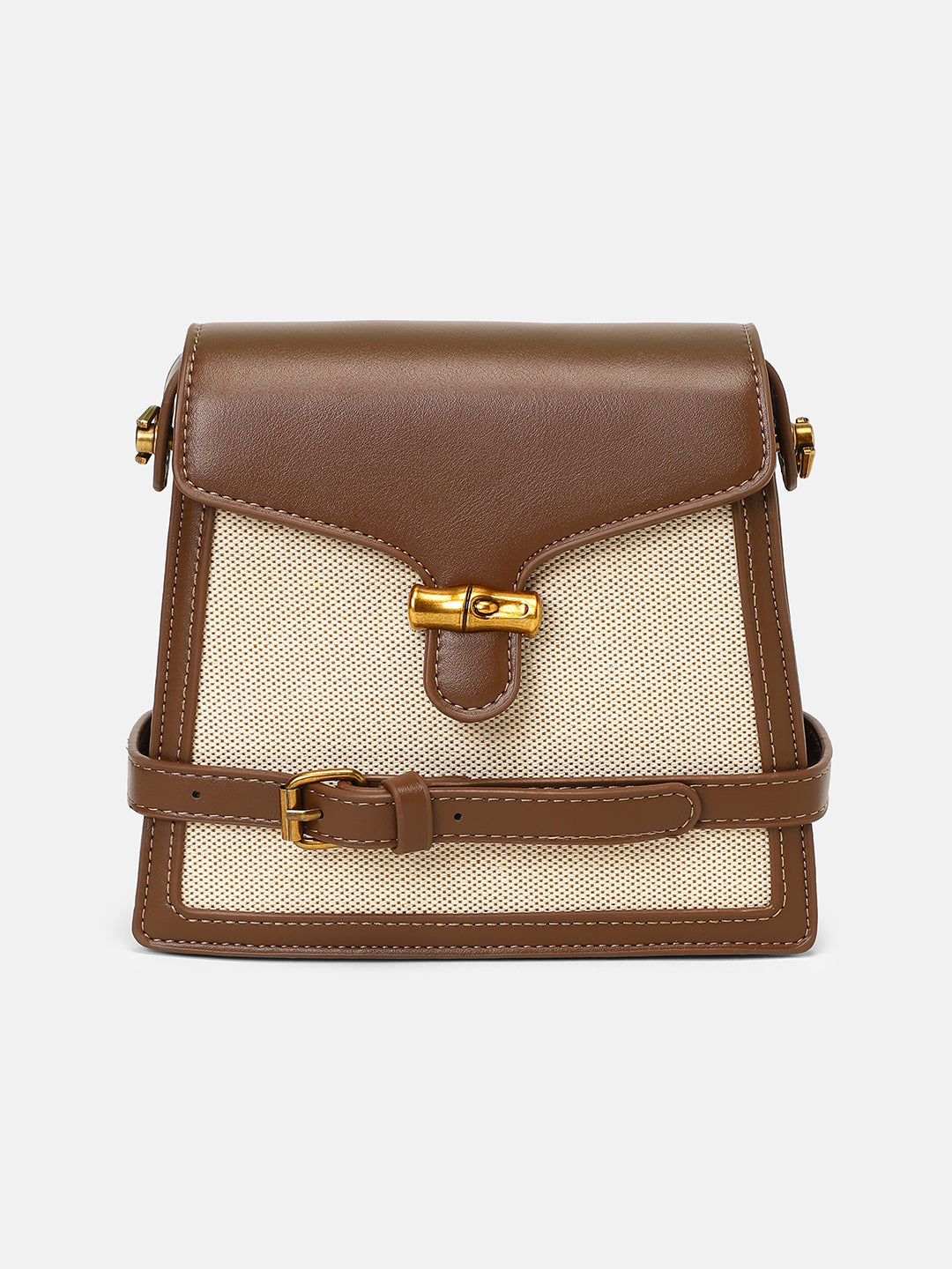 The Brooklyn Hand Bag - Khaki Beige & Mocha Brown