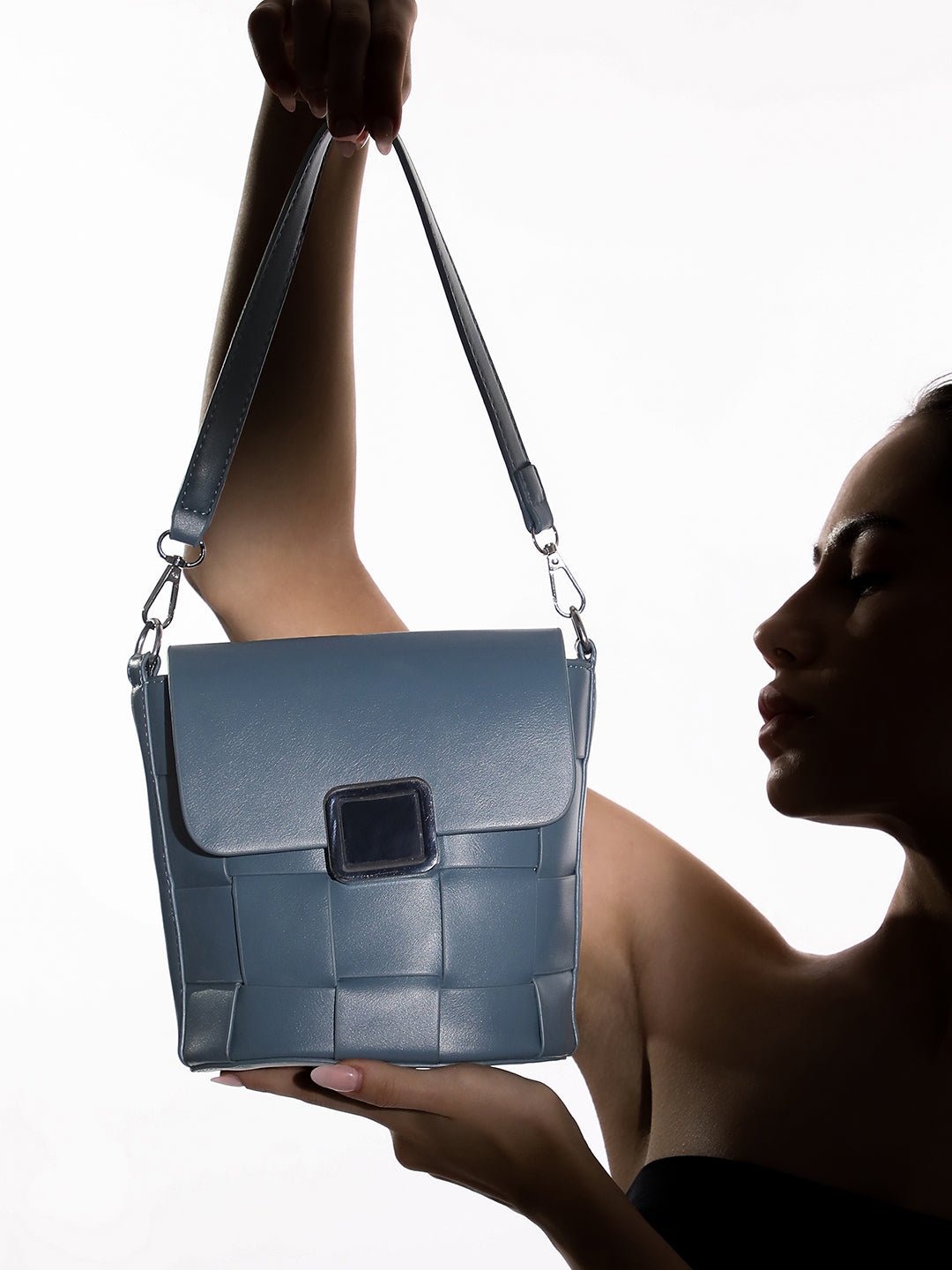 The Basket Sling Bag - Steel Blue