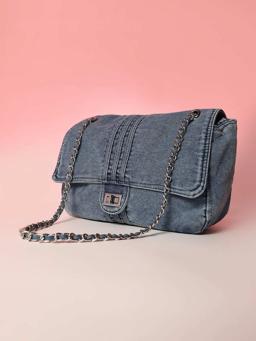 The Denim-Slouch Shoulder Bag - Indigo Blue