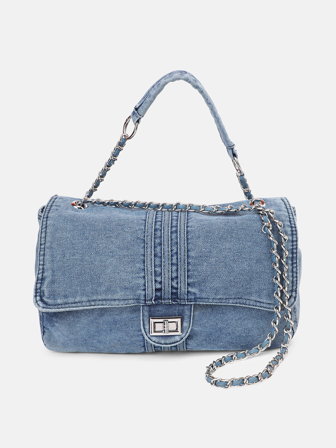 The Denim-Slouch Shoulder Bag - Indigo Blue