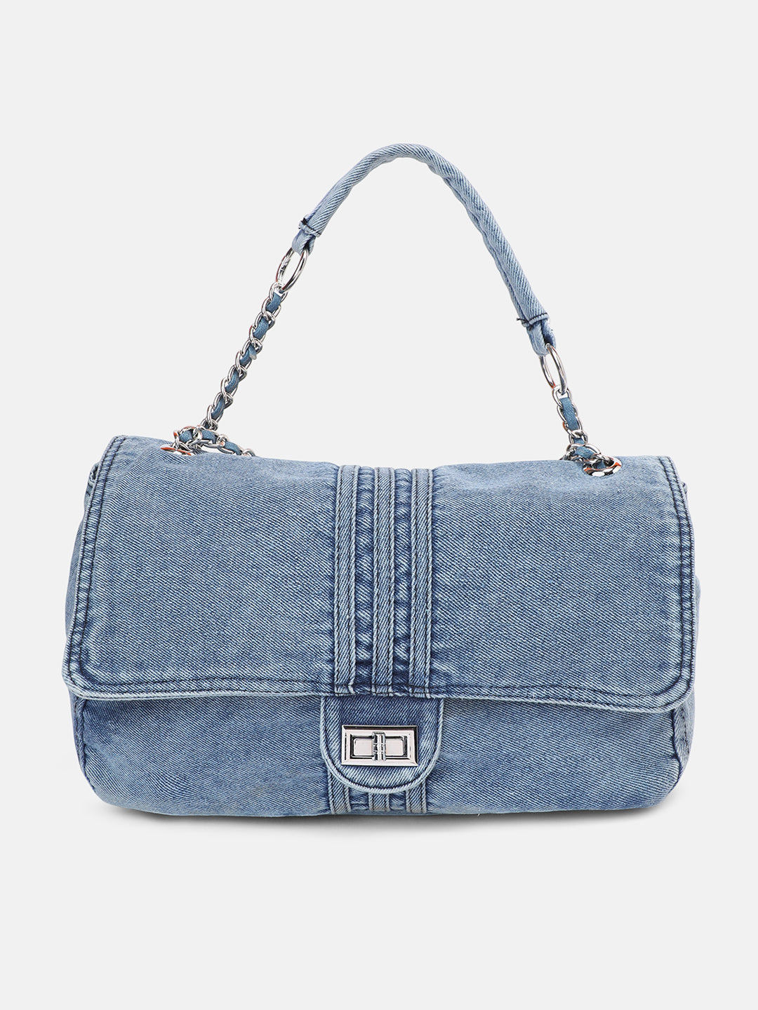 The Denim-Slouch Shoulder Bag - Indigo Blue