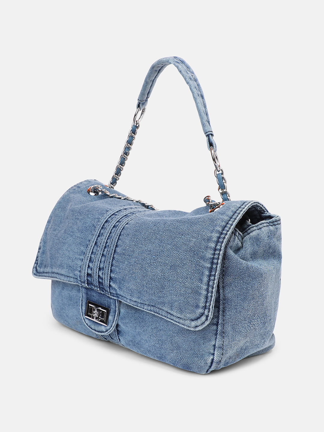 The Denim-Slouch Shoulder Bag - Indigo Blue