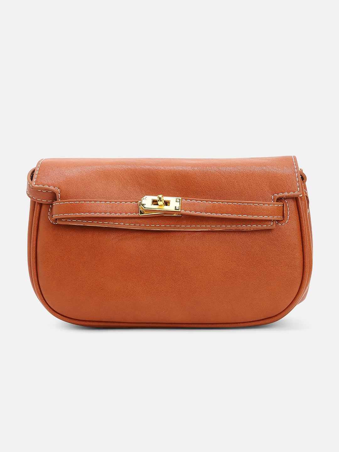 The Overlap-Curve Sling Bag - Burnt Sienna