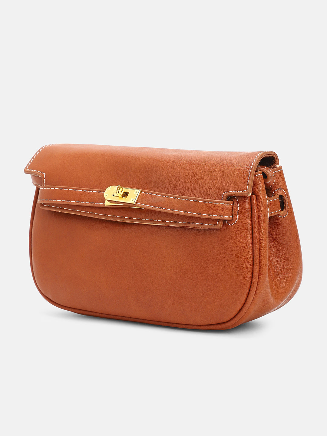 The Overlap-Curve Sling Bag - Burnt Sienna