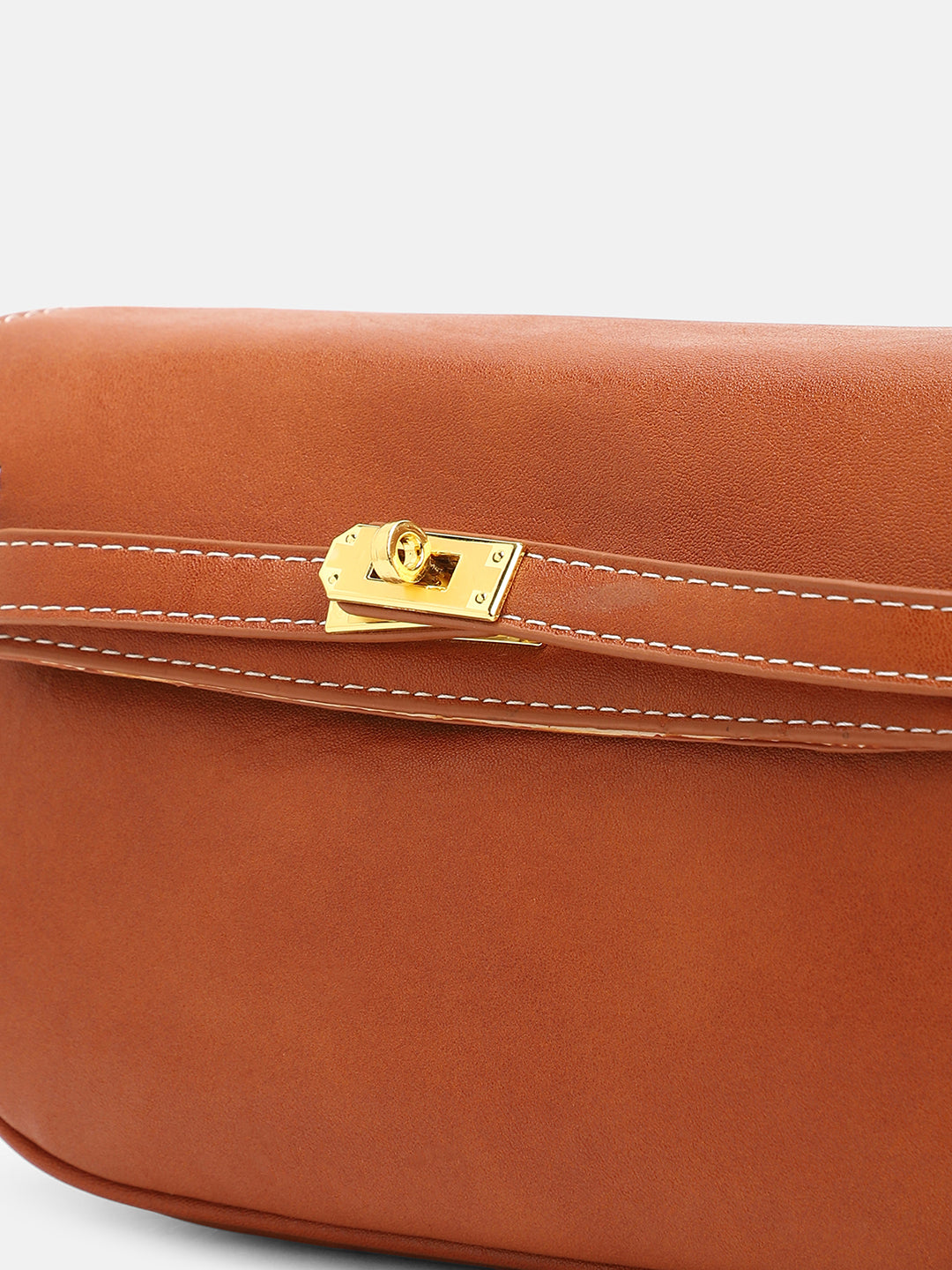 The Overlap-Curve Sling Bag - Burnt Sienna