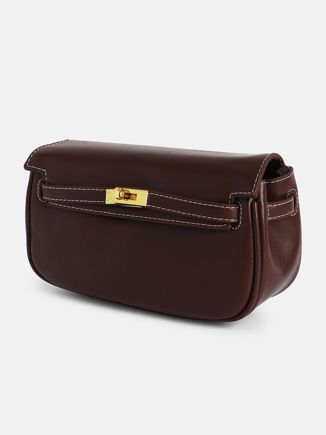 The Overlap-Curve Sling Bag - Chocolate Brown