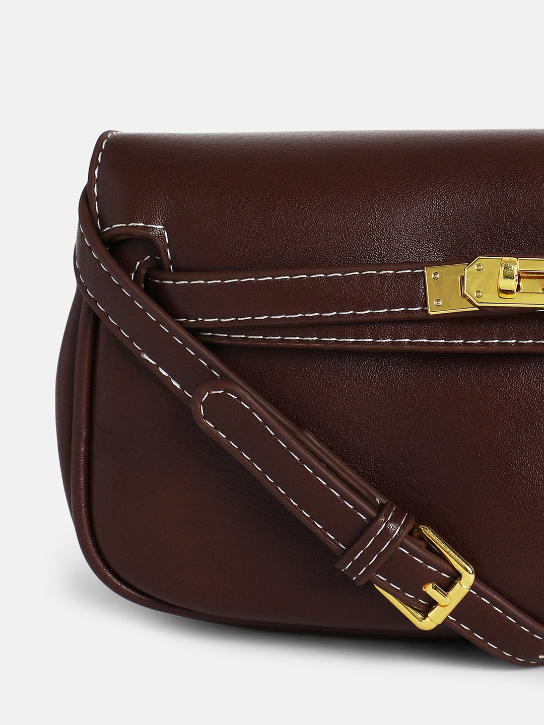 The Overlap-Curve Sling Bag - Chocolate Brown