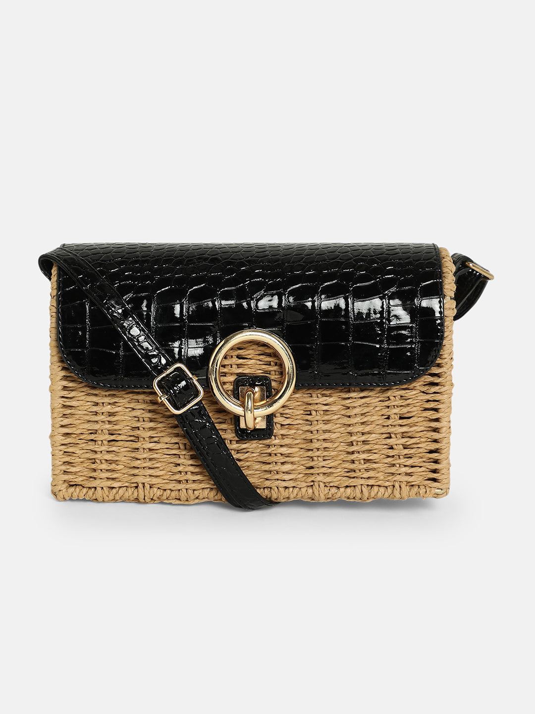 The Straw-Box Sling Bag - Onyx Black