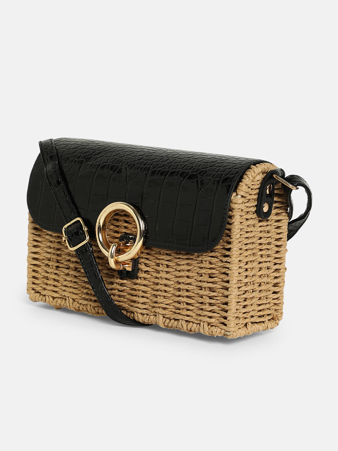 The Straw-Box Sling Bag - Onyx Black