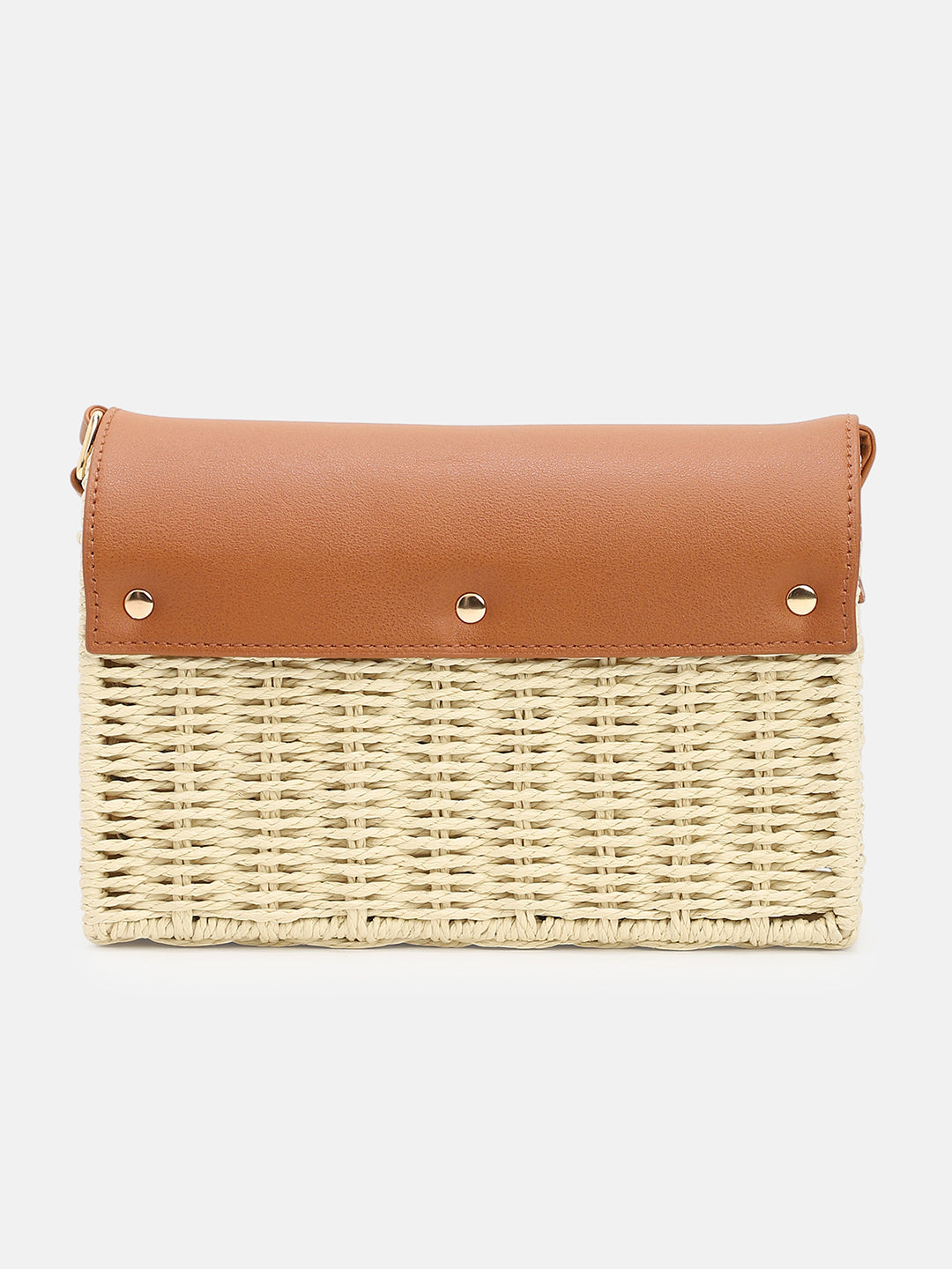 The Straw-Box Sling Bag - Tan Brown