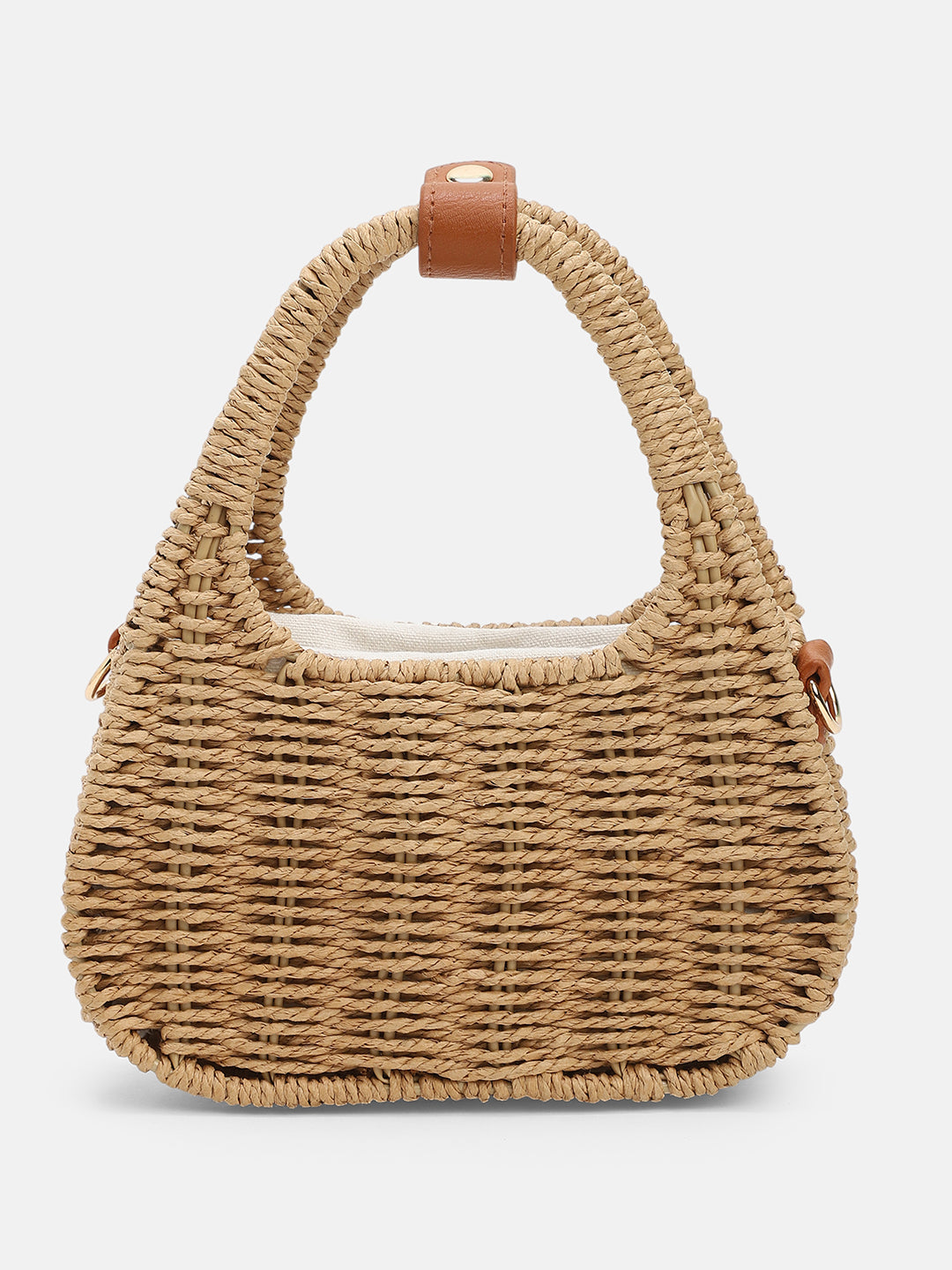 The Straw-Trinity Hand Bag - Khaki Brown