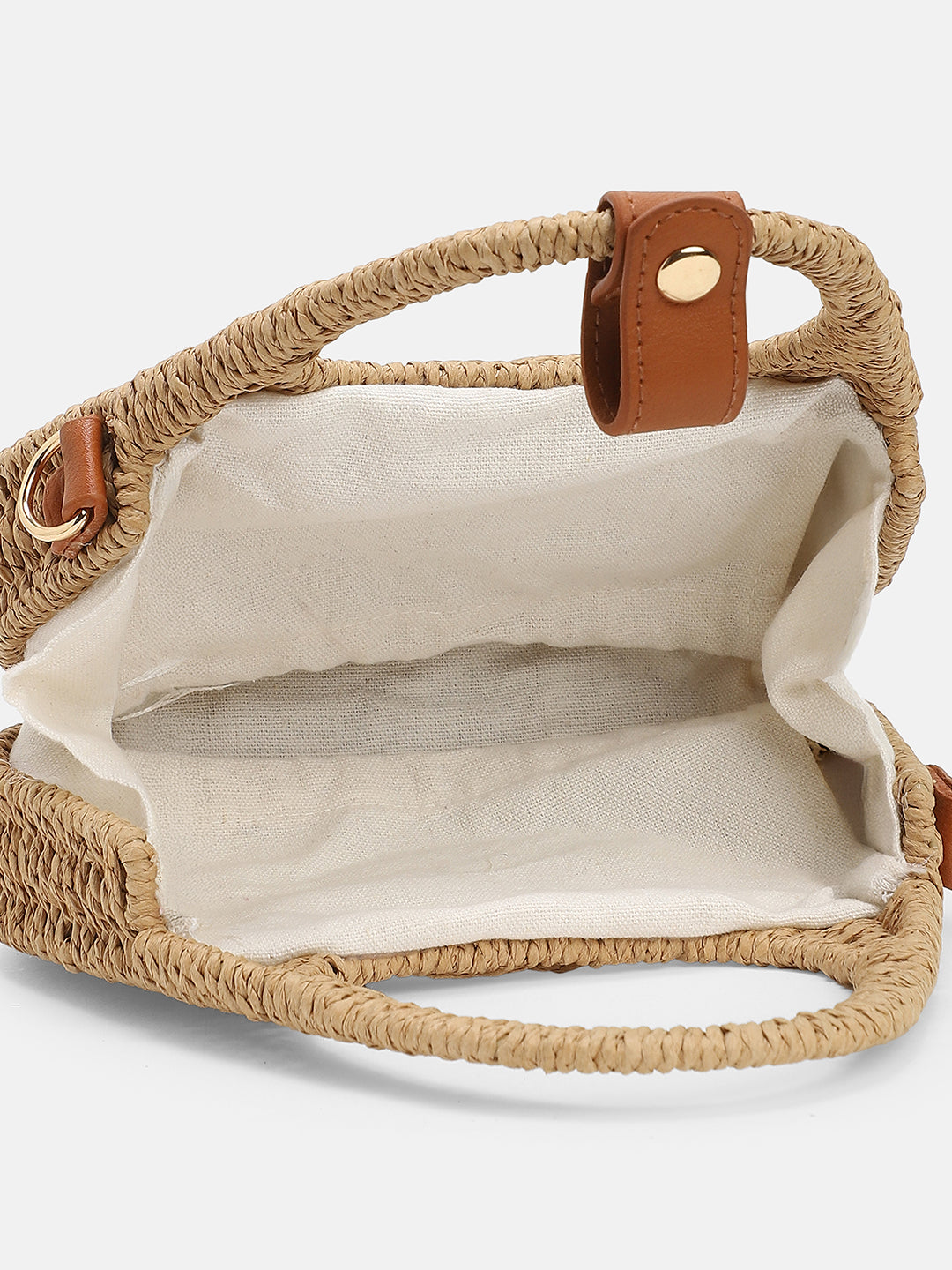 The Straw-Trinity Hand Bag - Khaki Brown