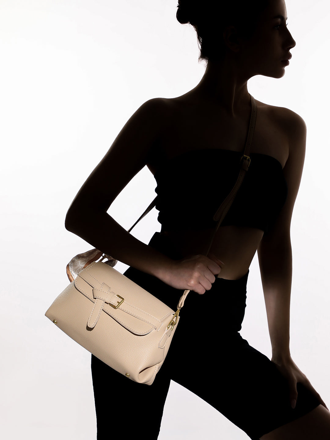 The Buckle Sling Bag - Buff Beige