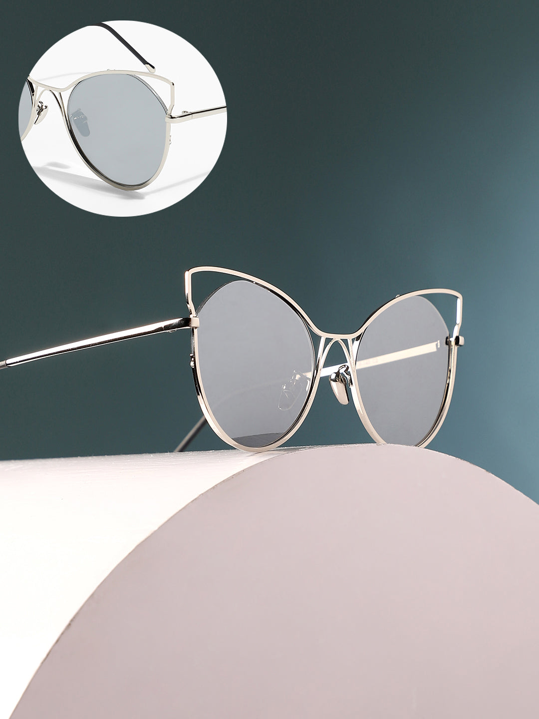 The Gatta Cateye Sunglasses - Metallic Silver