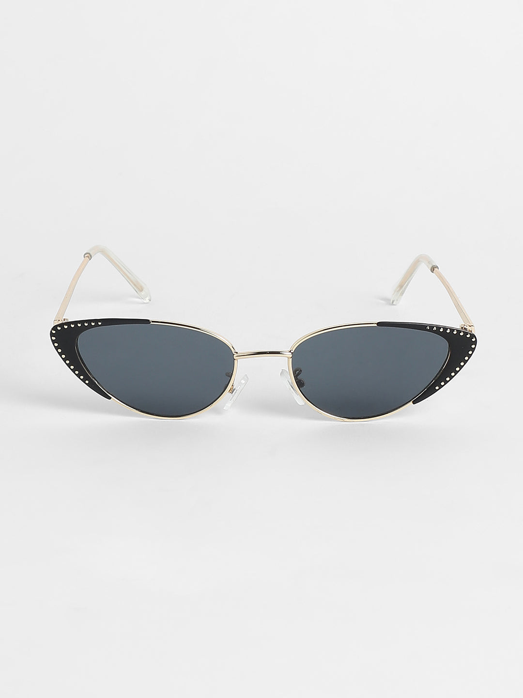 The Studded Cateye Sunglasses - Midnight Black