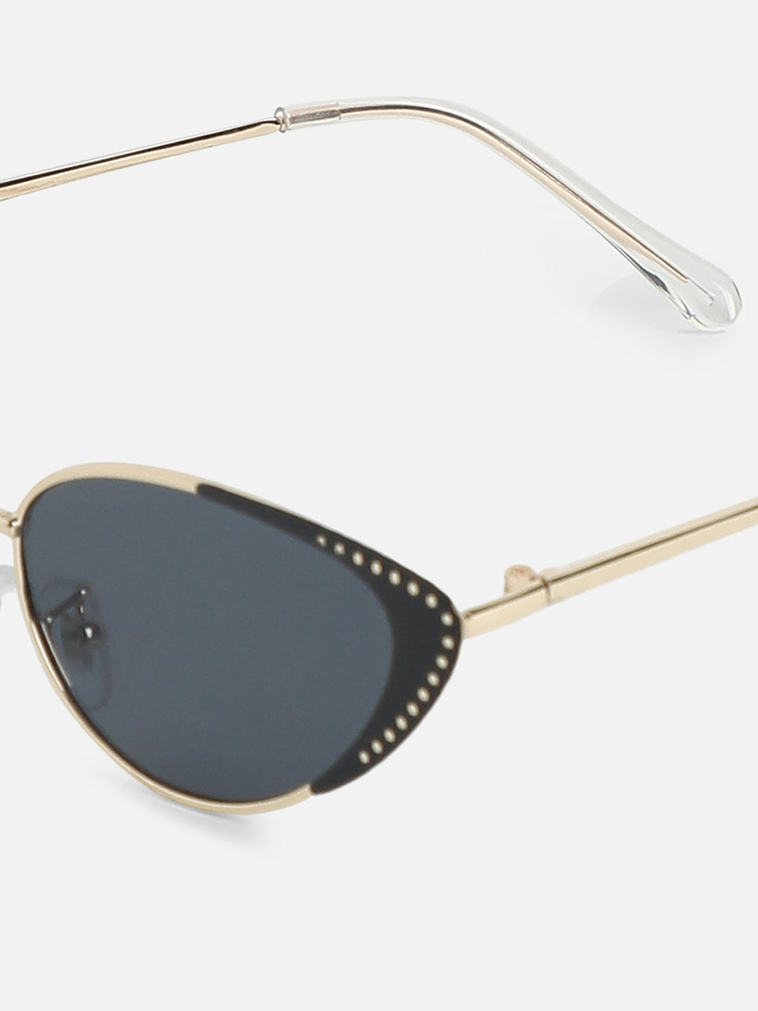 The Studded Cateye Sunglasses - Midnight Black