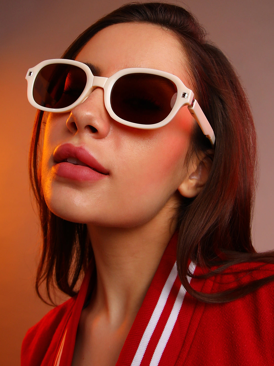 Foldable Rectangular Sunglasses - White