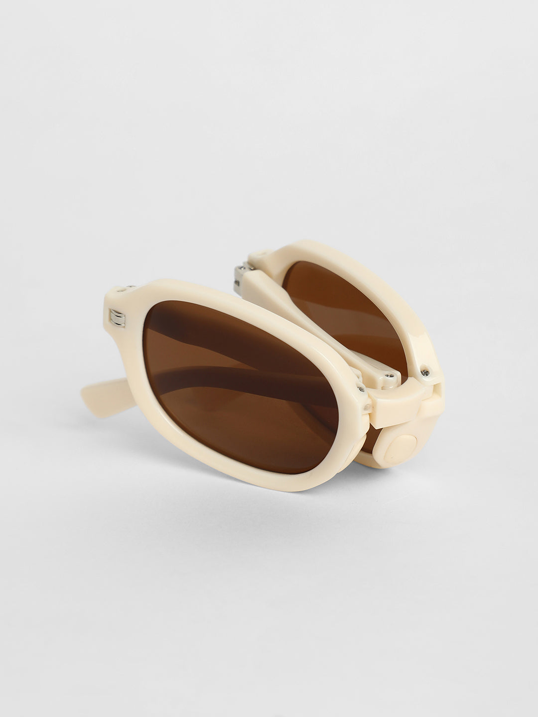 Foldable Rectangular Sunglasses - White