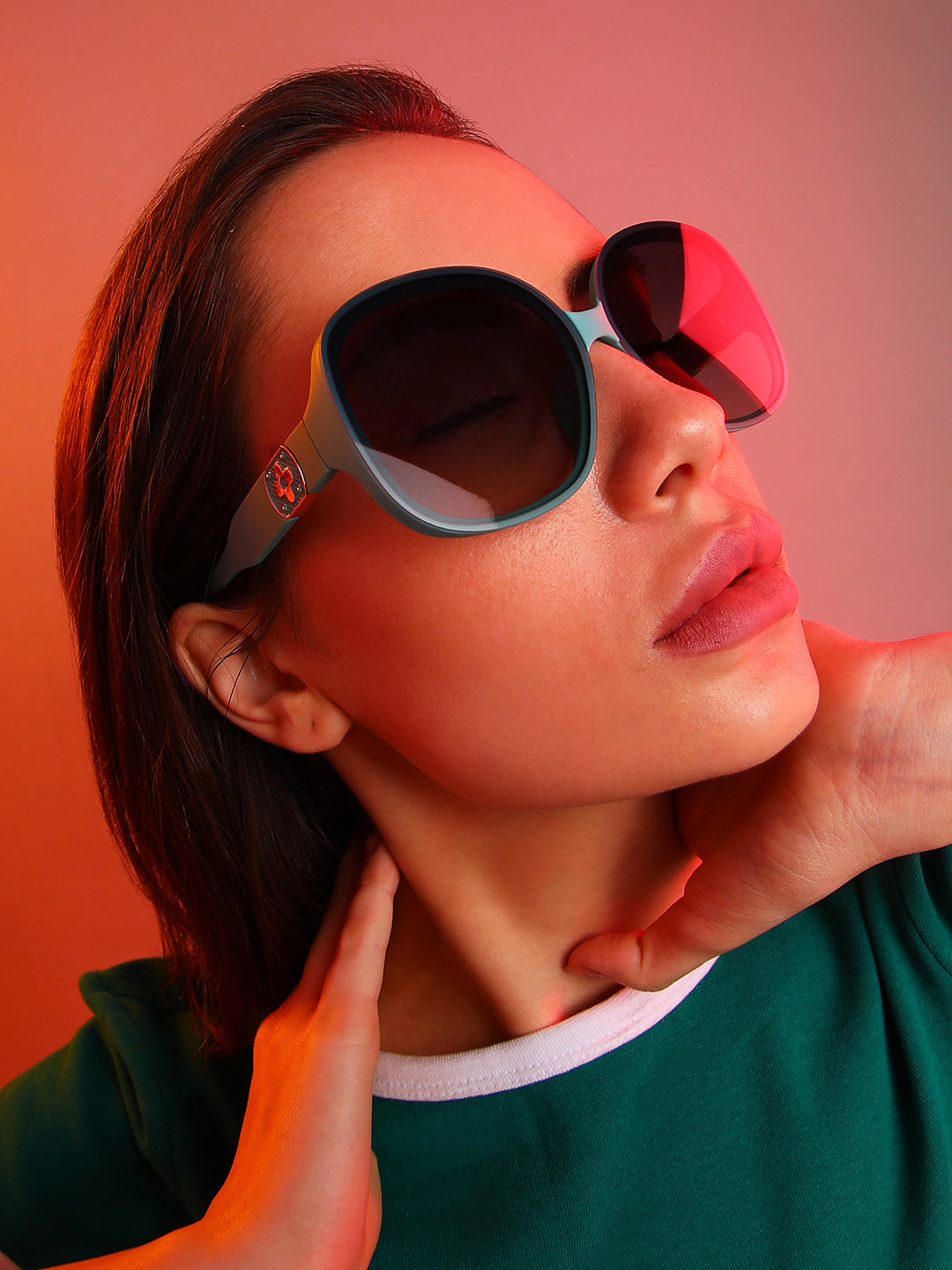 The Clover Oversized Sunglasses - Sea Green