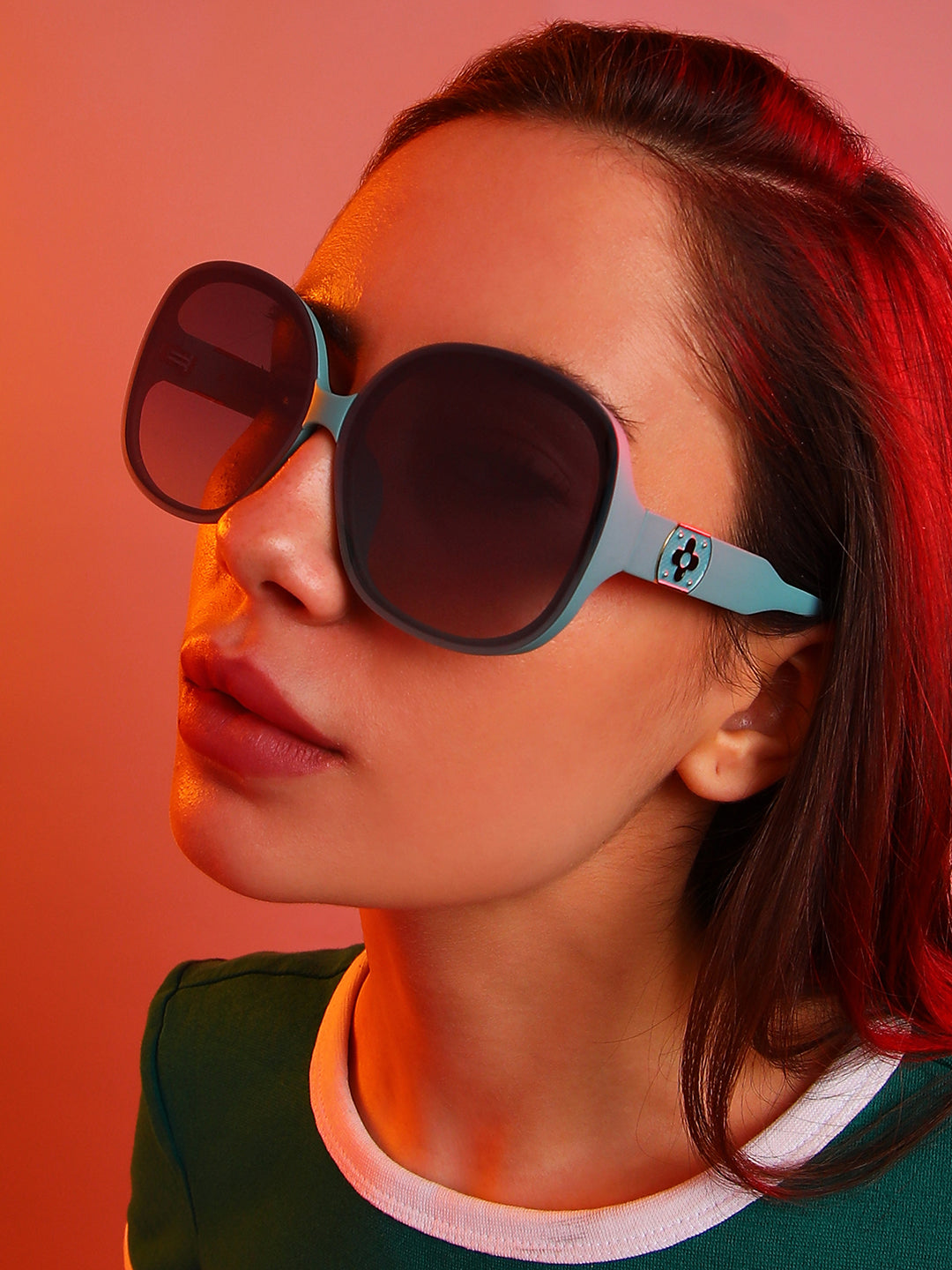 The Clover Oversized Sunglasses - Sea Green