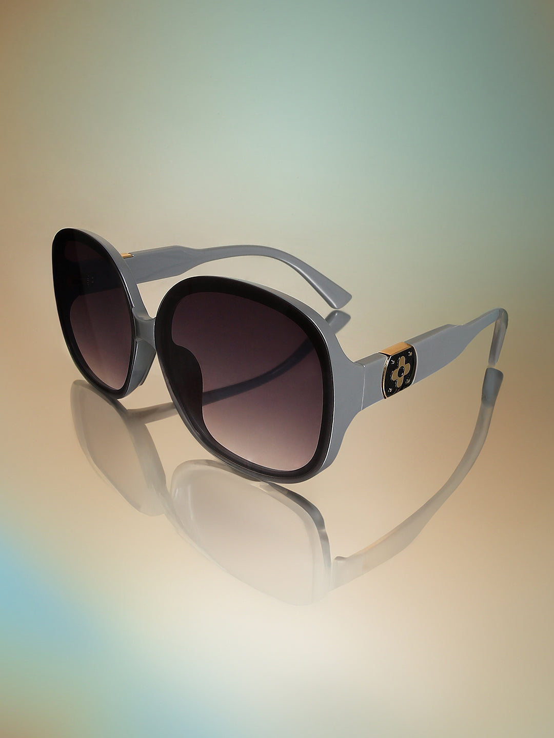 The Clover Oversized Sunglasses - Moon Grey