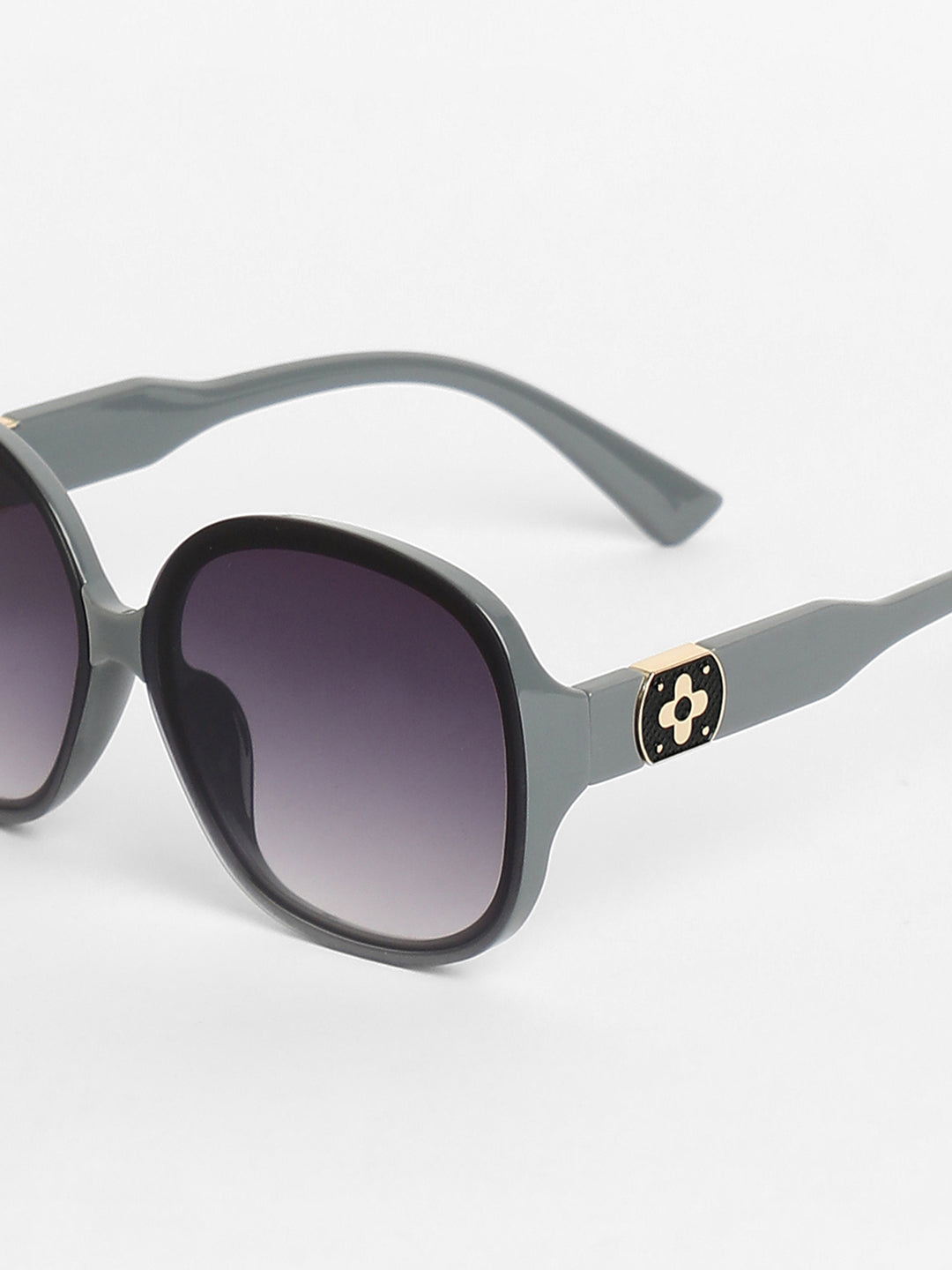 The Clover Oversized Sunglasses - Moon Grey