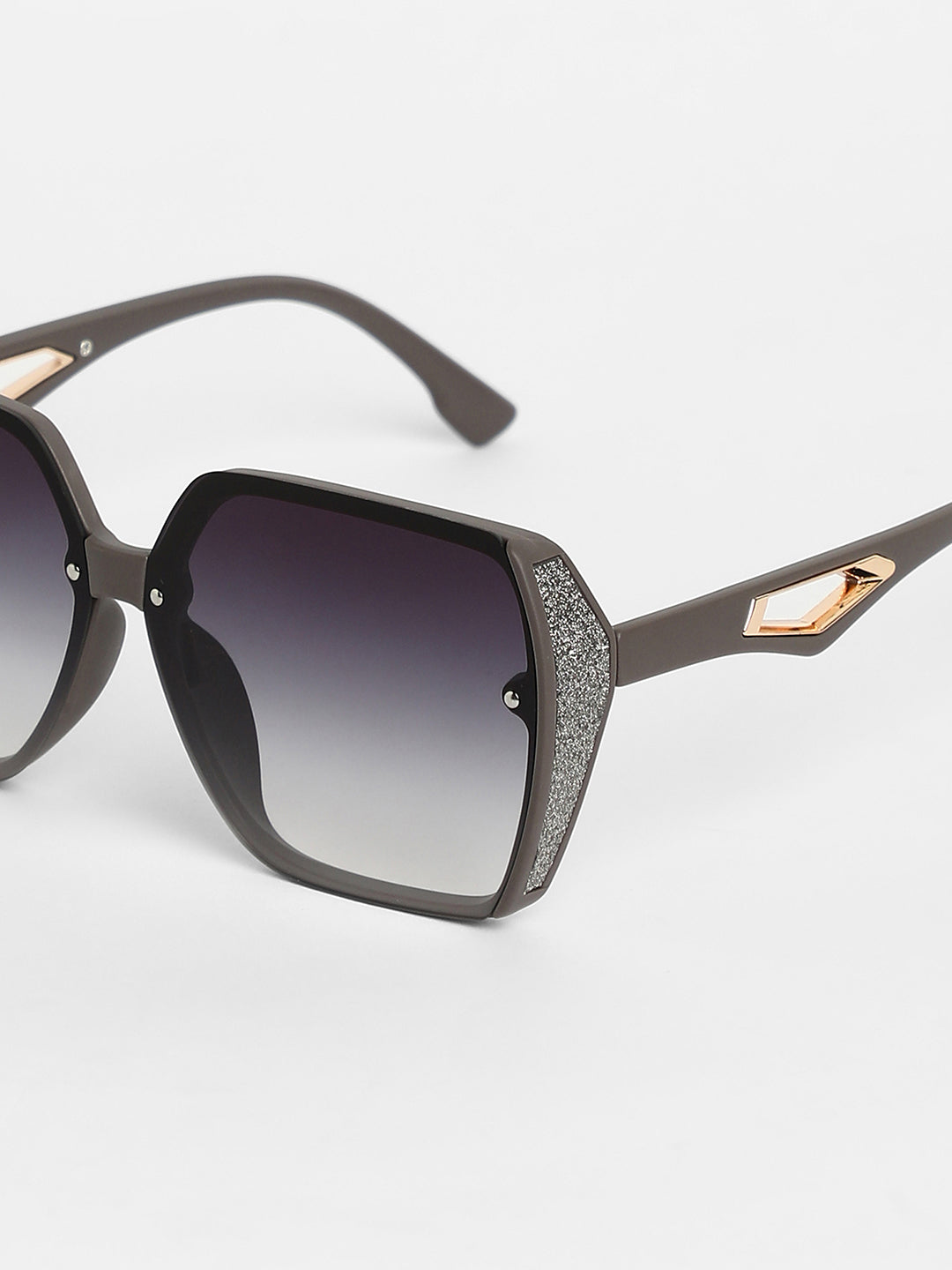 The Glint Block Oversized Sunglasses - Graphite Grey