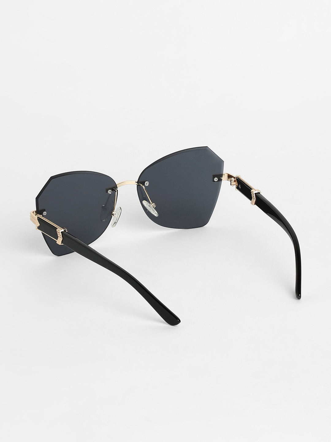 The Opulent Rimless Geometrical Sunglasses - Onyx Black