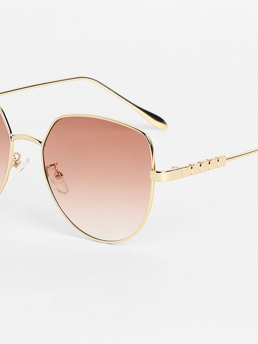 The Cubic Cateye Sunglasses - Champayne Gold