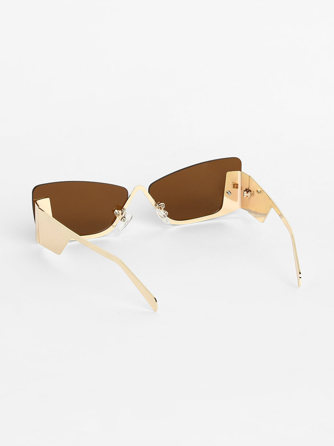 The Abstract Rectangular Sunglasses - Champayne Gold