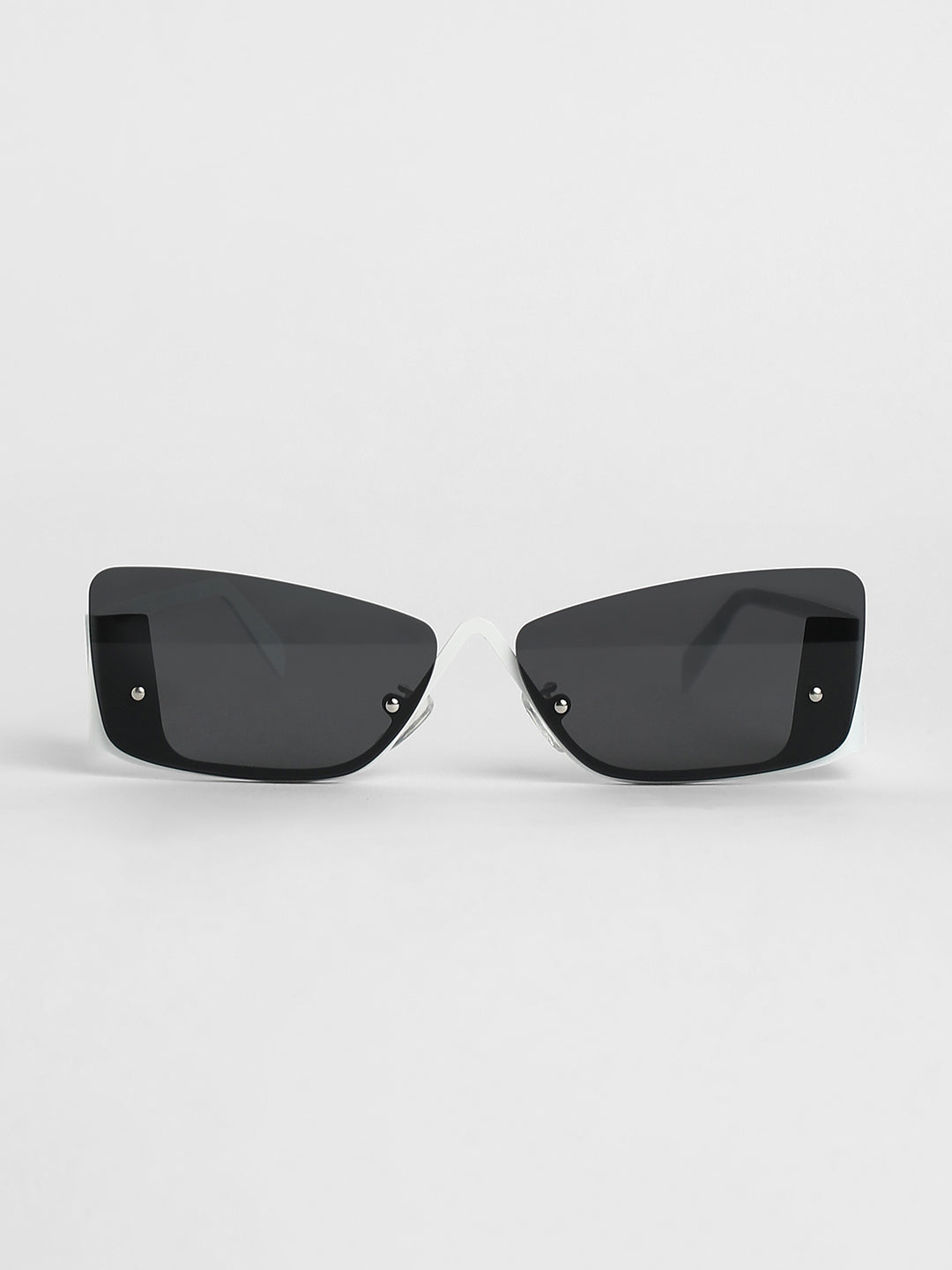 The Abstract Rectangular Sunglasses - Chalk White