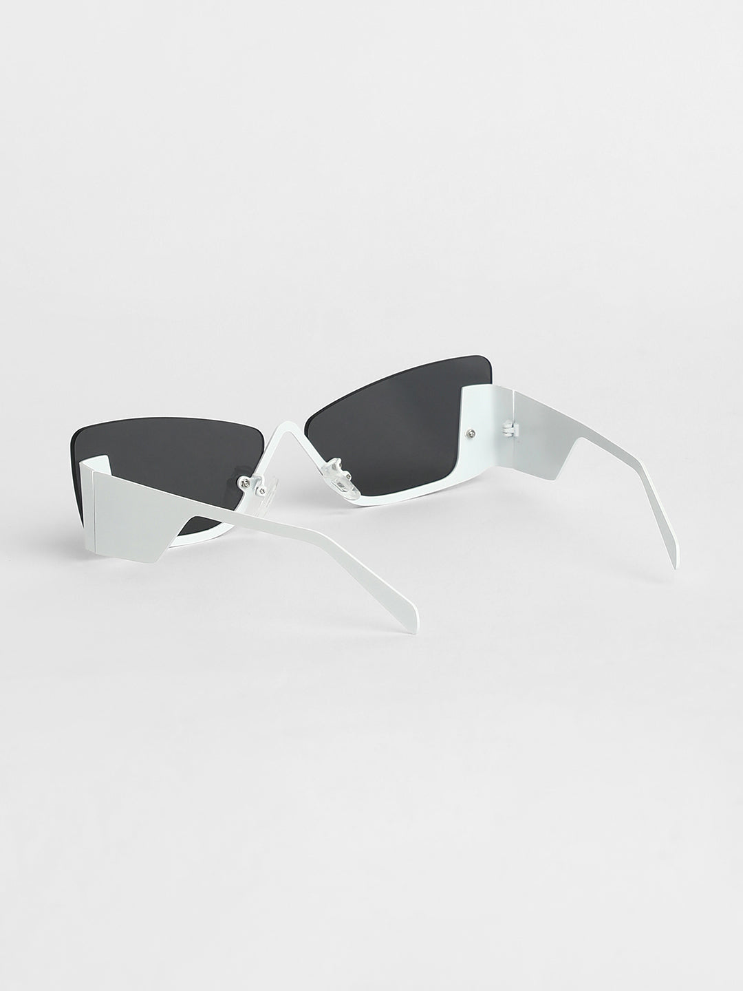 The Abstract Rectangular Sunglasses - Chalk White