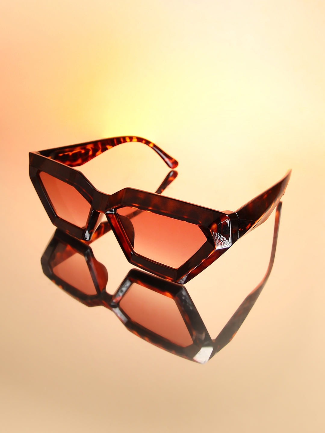 The Tortoise Shell Geometrical Sunglasses - Multicolour