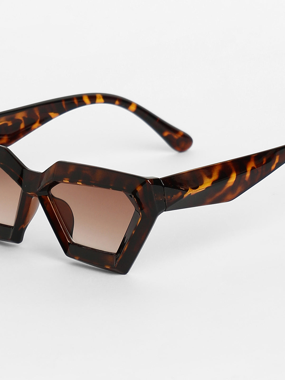 The Tortoise Shell Geometrical Sunglasses - Multicolour