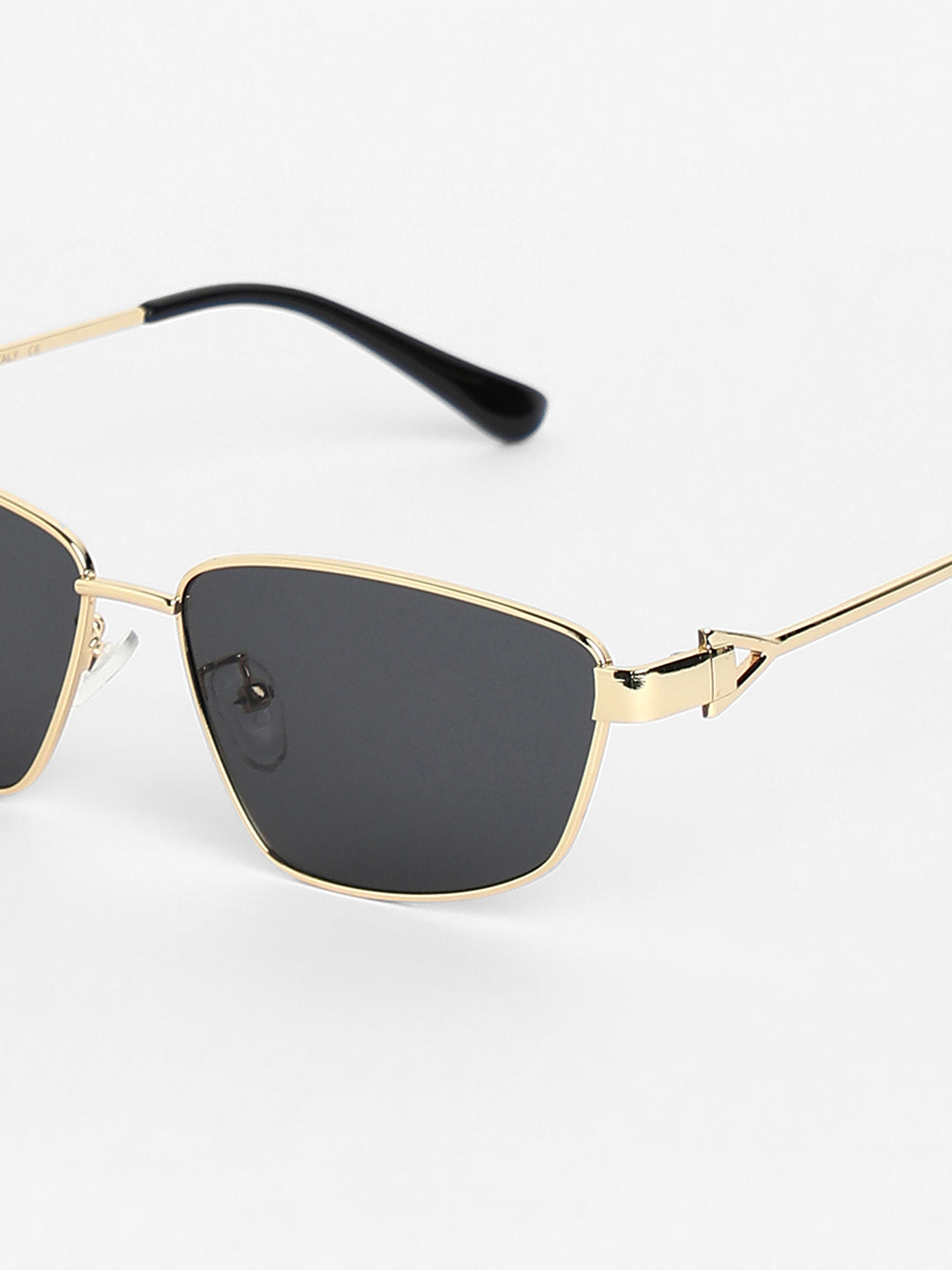 The Spear Rectangular Sunglasses - Champayne Gold