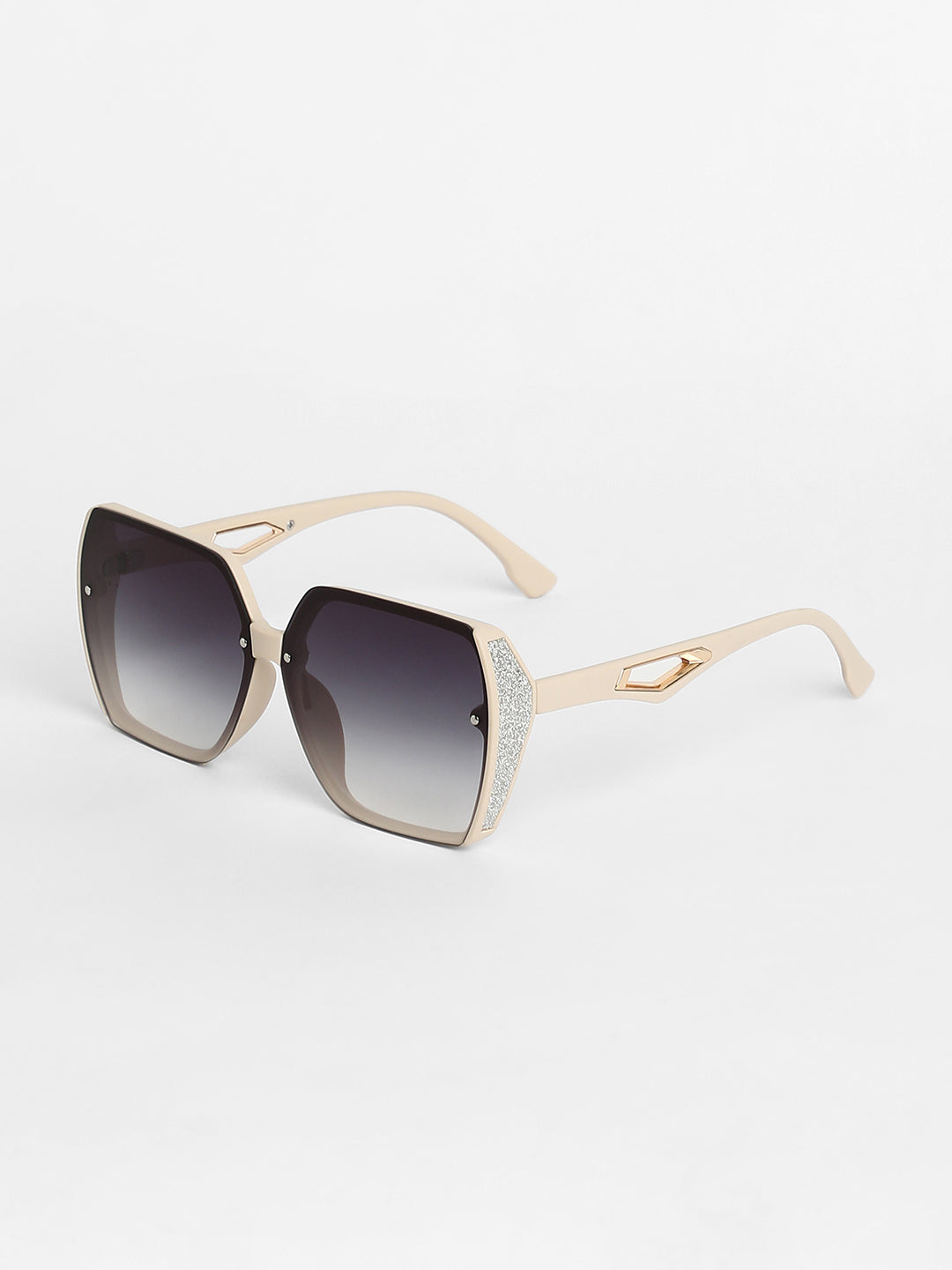 The Glint Block Oversized Sunglasses - Saltbox Beige