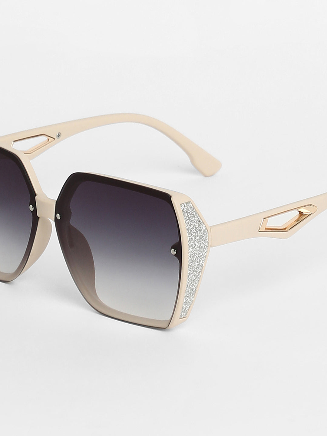 The Glint Block Oversized Sunglasses - Saltbox Beige