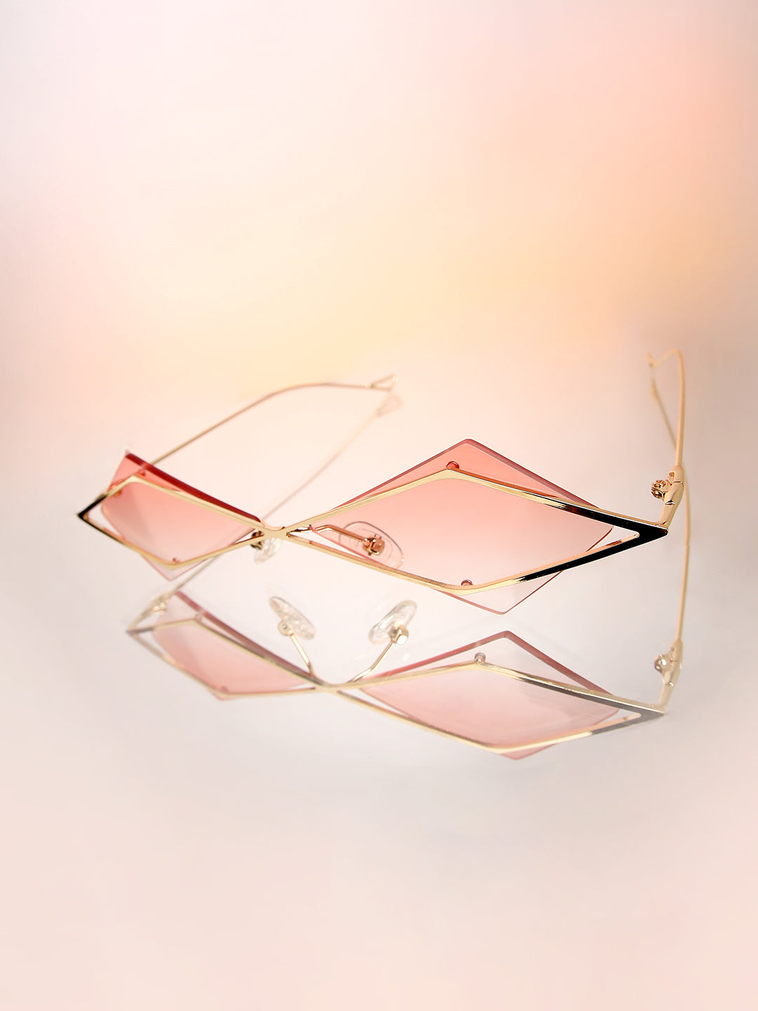 The Diamond Geometrical Sunglasses - Blush Pink