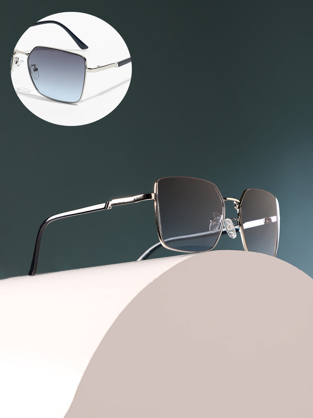 The Transit Rectangular Sunglasses - Metallic Silver