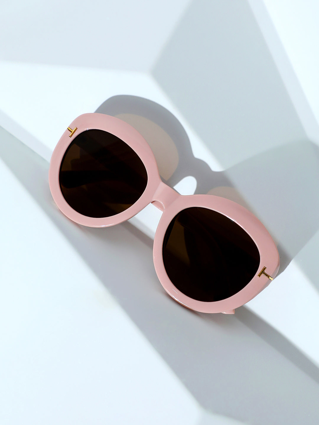 The Chunky Block Oversized Sunglasses - Blush Pink