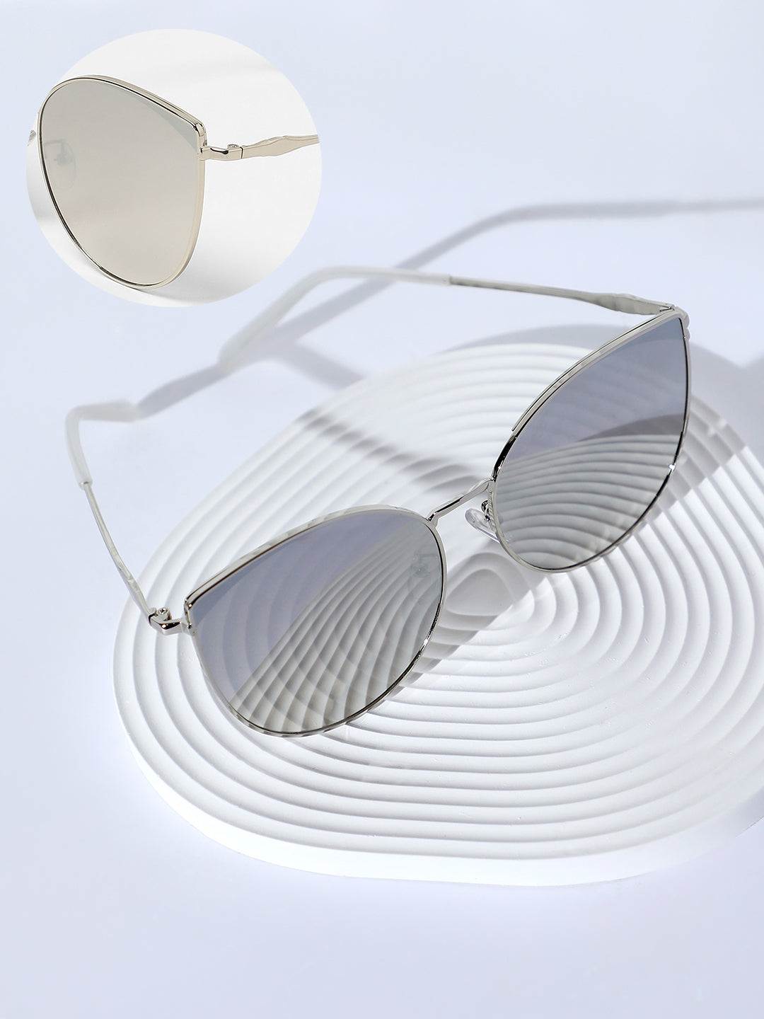 The Metallic Cateye Sunglasses - Metallic Silver