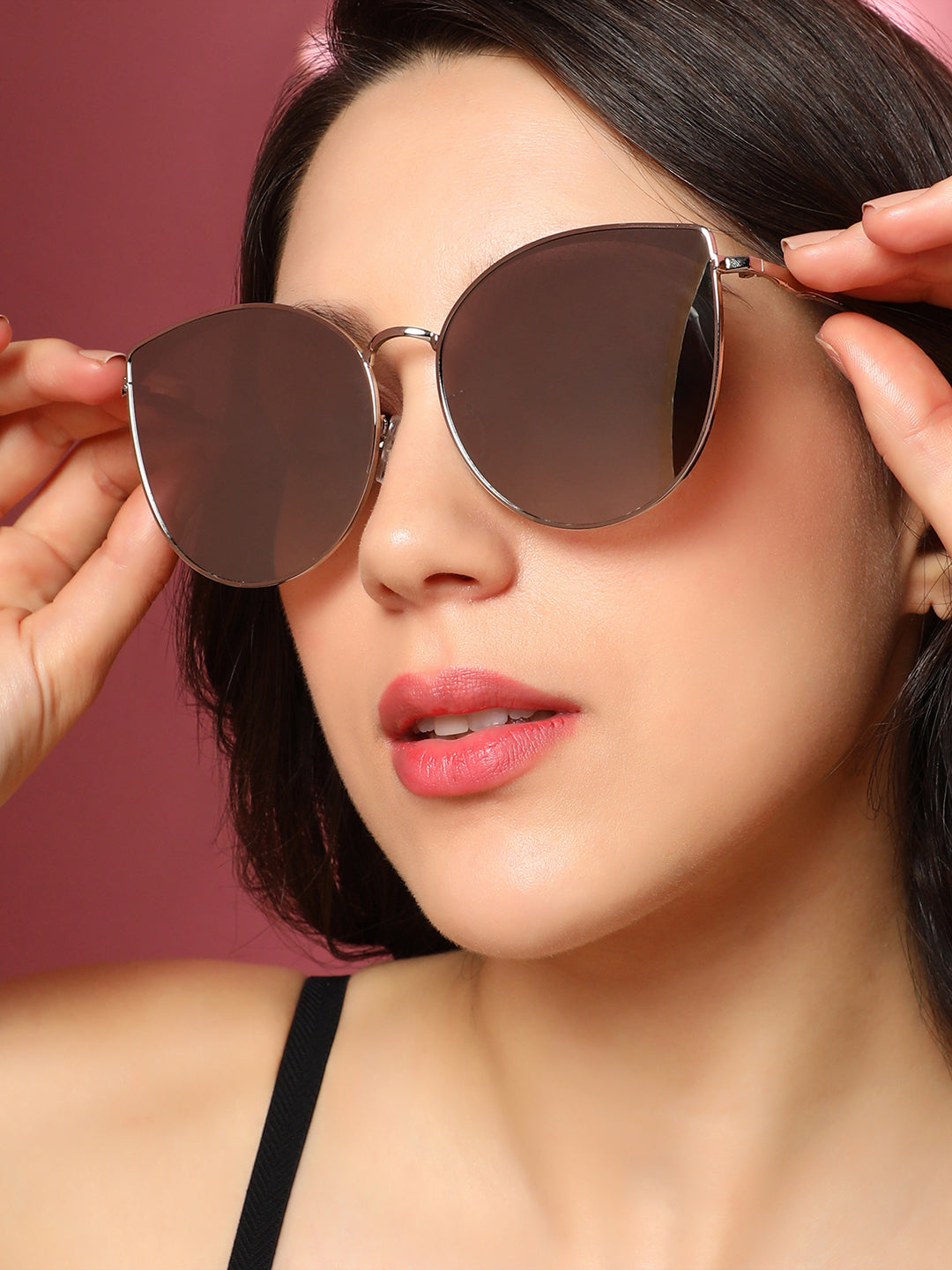 The Metallic Cateye Sunglasses - Metallic Silver